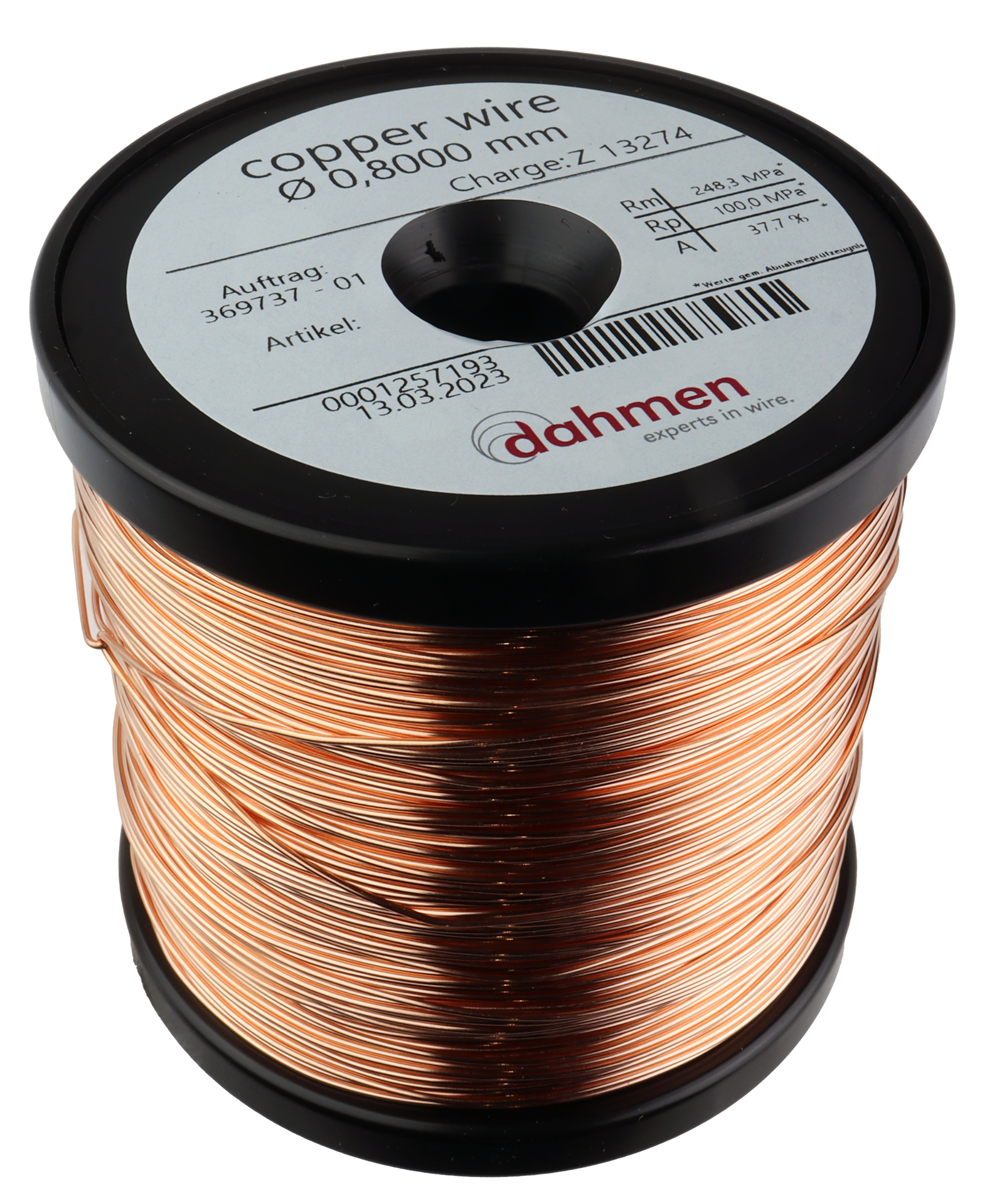 Kobbertråd - 0,8 mm - 1kg - Spole