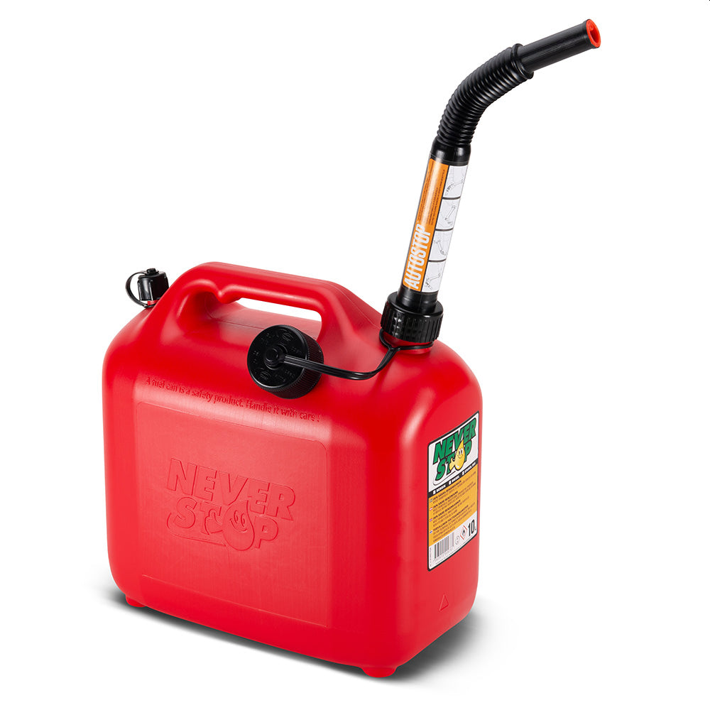 Never Stop Bensinkanne - Plast - Auto stop helletut Rød