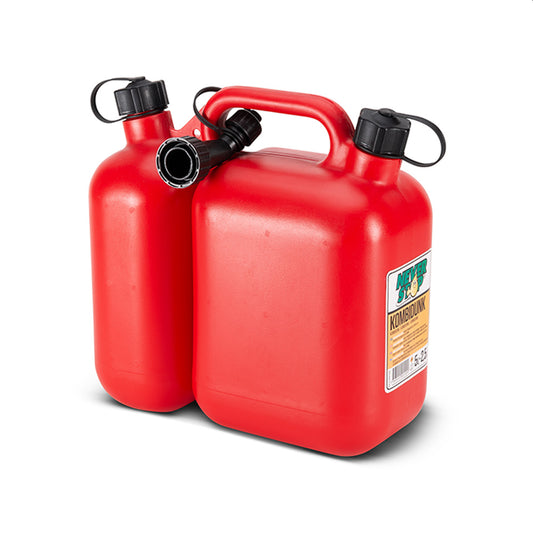Never Stop Bensinkanne kombi - Plast - 5/2,5 Liter- for bensin og olje
