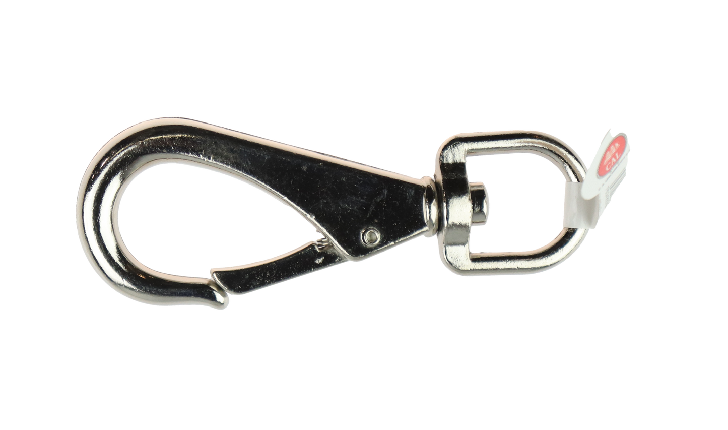 CAL Karabinkrok med svivel - Forkrommet stål - Flere størrelser 23x123mm