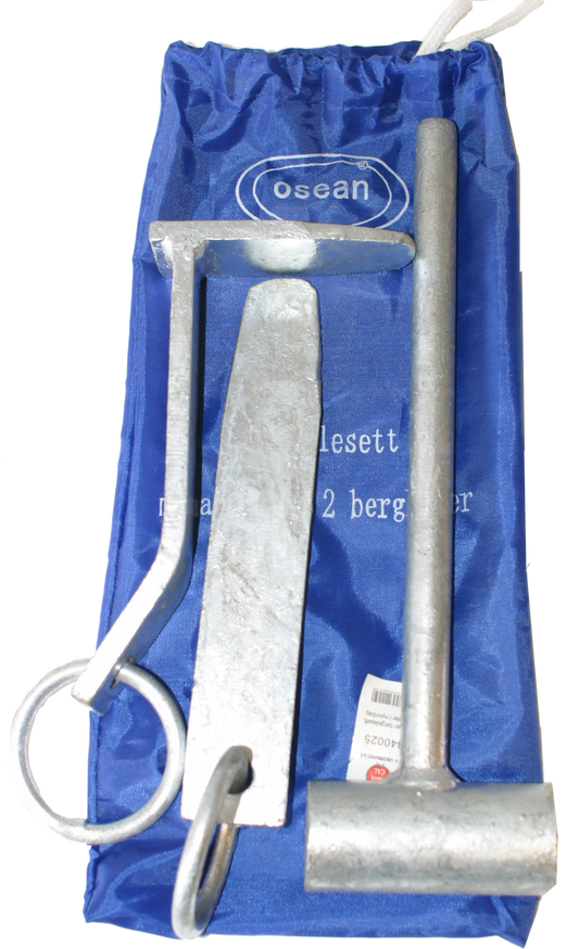 Osean Bergkilesett – 3 Deler – Galvanisert Stål – Med Nylon Pose