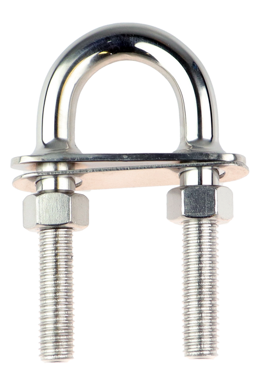 CAL Slepekrok med fast øyeplate - Rustfri RF304 - U-bolt - Flere størrelser