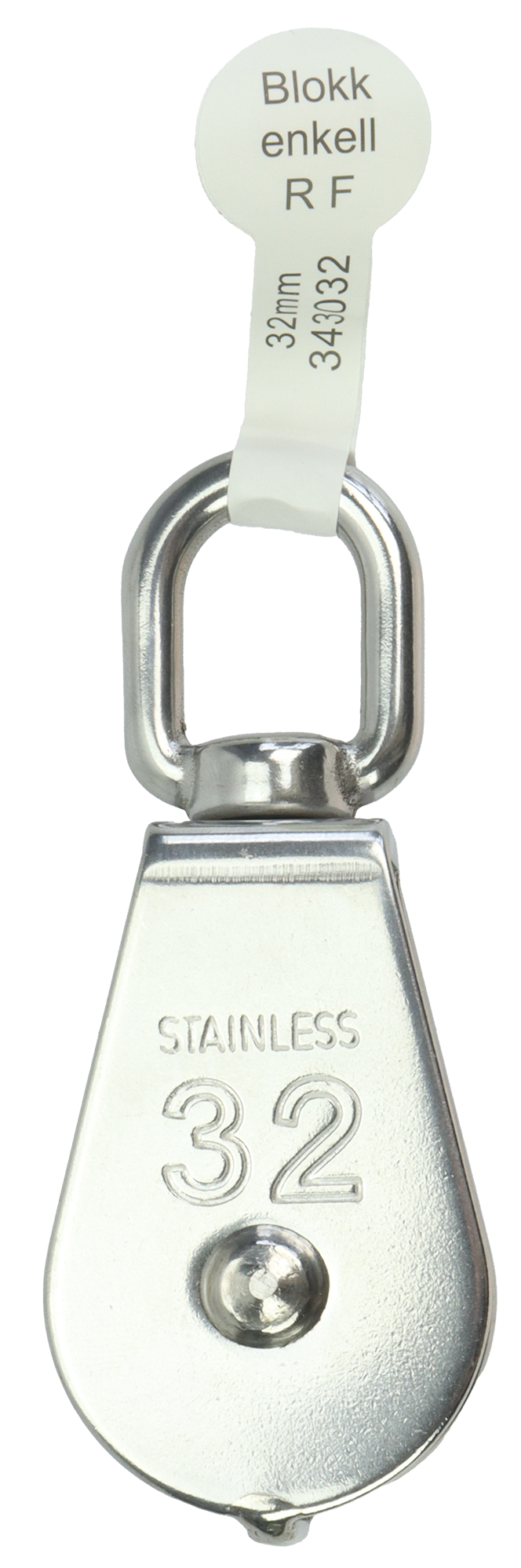 CAL Blokk enkel - Rustfri RF304/A2 - Fleire størrelsar 32mm