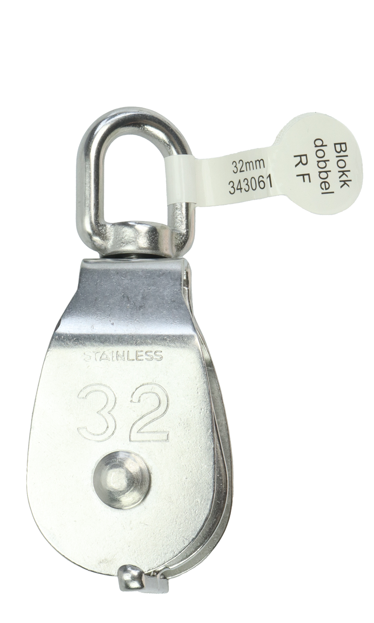CAL Blokk dobbel - Rustfri - Nylonhjul 32mm