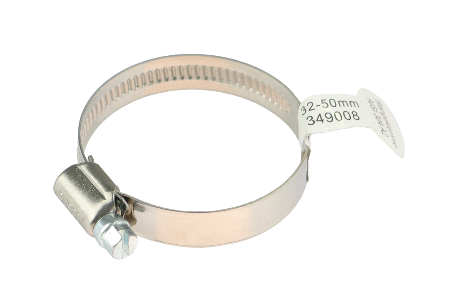CAL Slangeklemme rustfri - AISI304/A2 - Lukket type - Flere størrelser 32-50mm