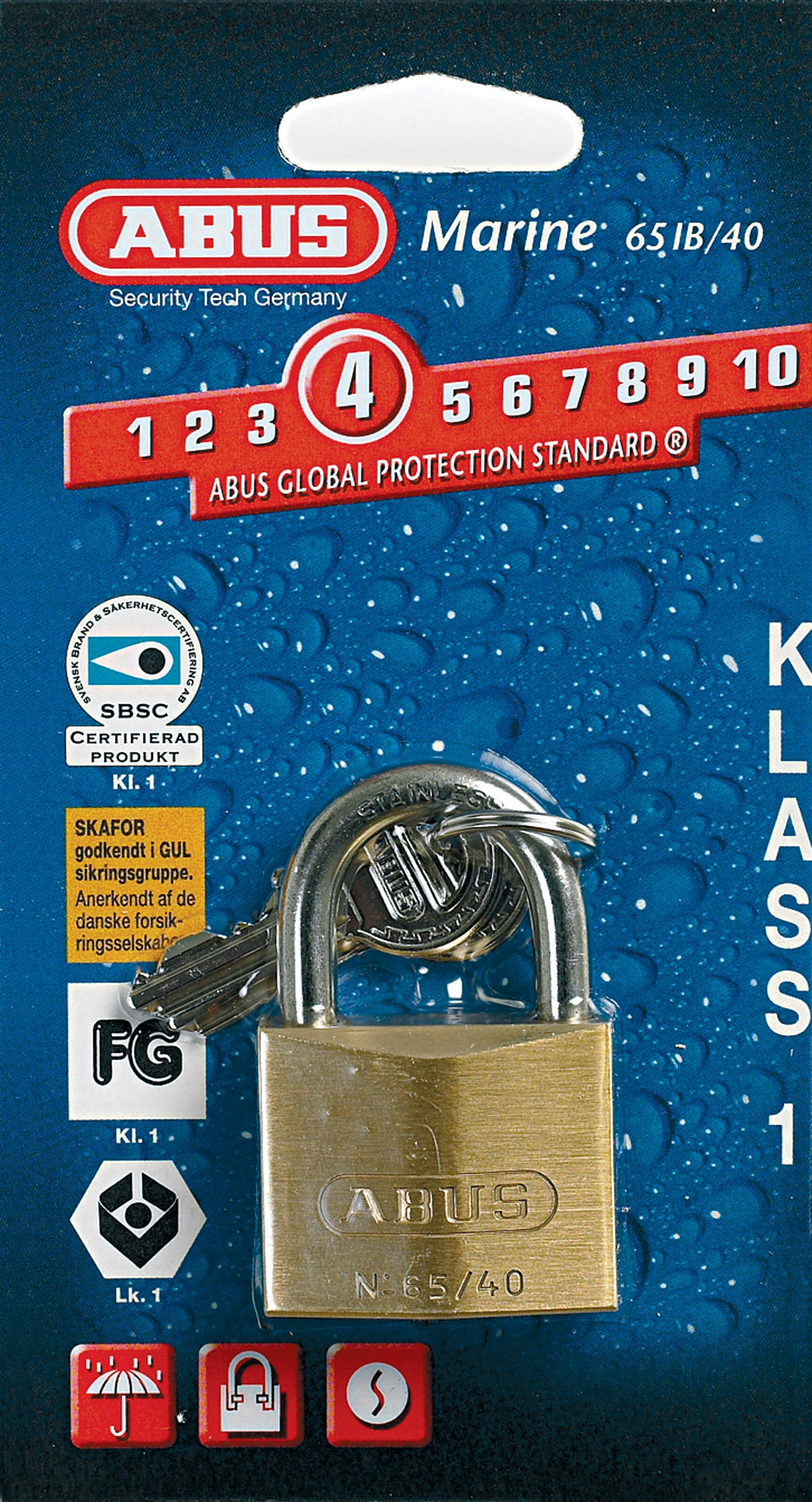 Abus Hengelås Marine FG1 85/50 – Messing – 50mm