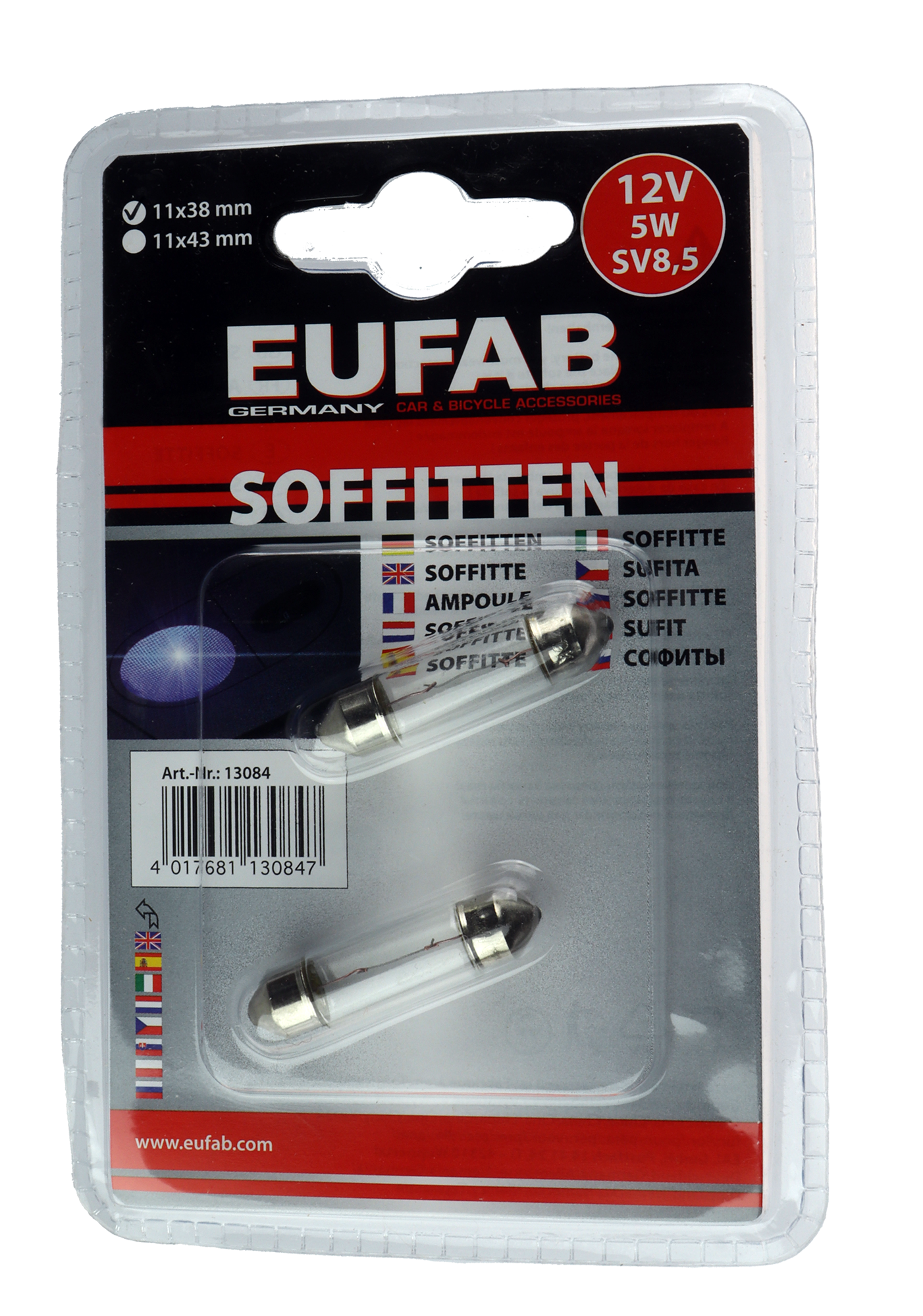 Lyspære Sofitten – 12V 10W – 44 mm