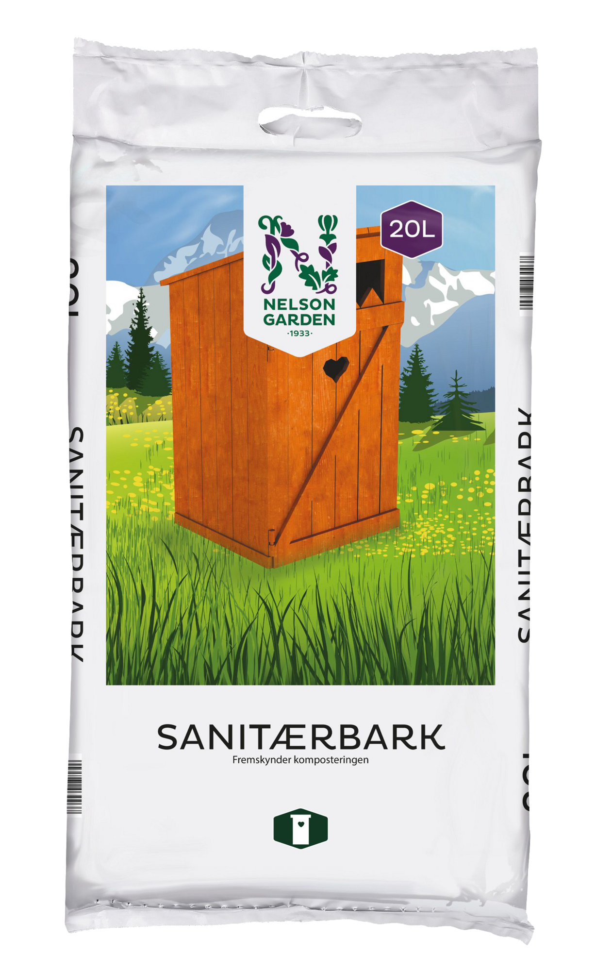 Nelson Garden Sanitærbark – 20 Liter – Til Utedo og Biologisk Toalett