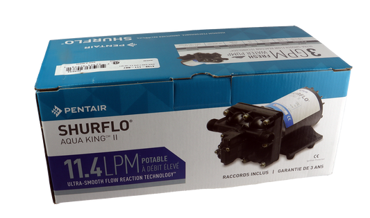 Trykkvannspumpe - 12V - 3,8 bar - 11,3 l/min