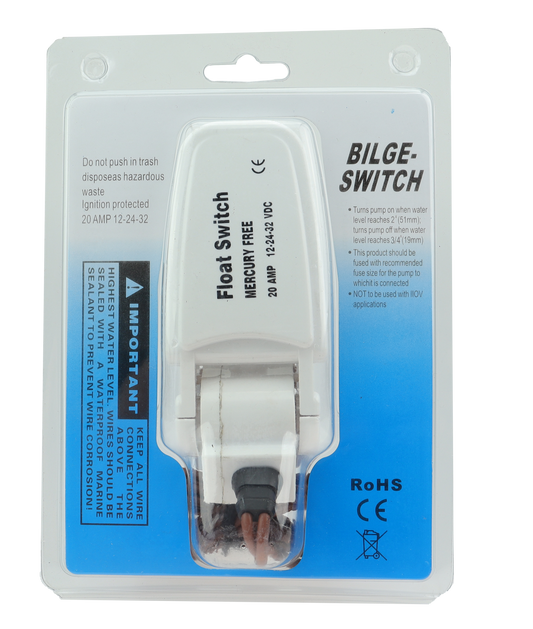 Osean Nivåbryter Lensepumpe - 12V & 24V - Oljebestandig Plast - 125x50mm