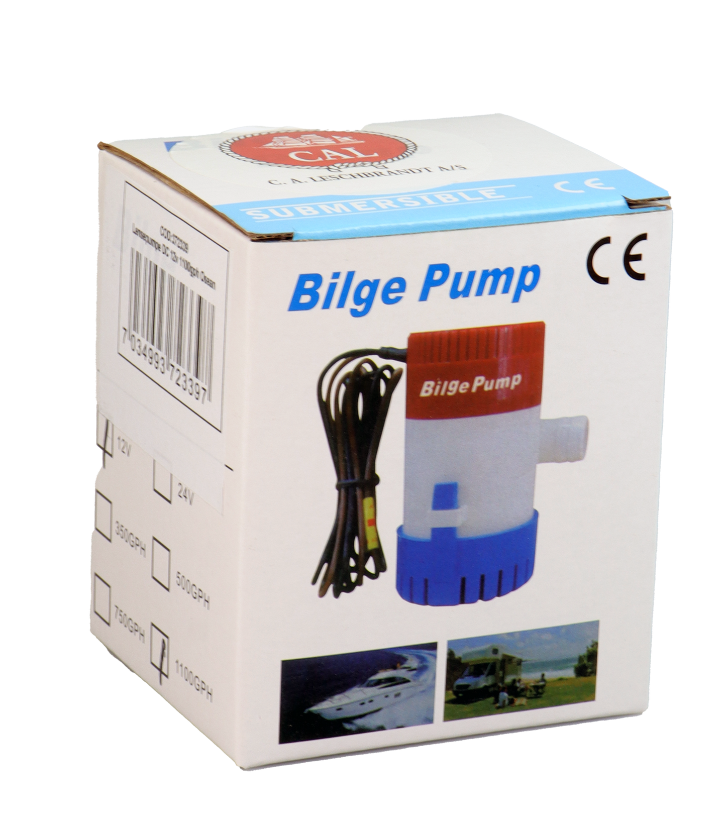 Osean Lensepumpe - 12V - 1100 gph - 4200 l/t