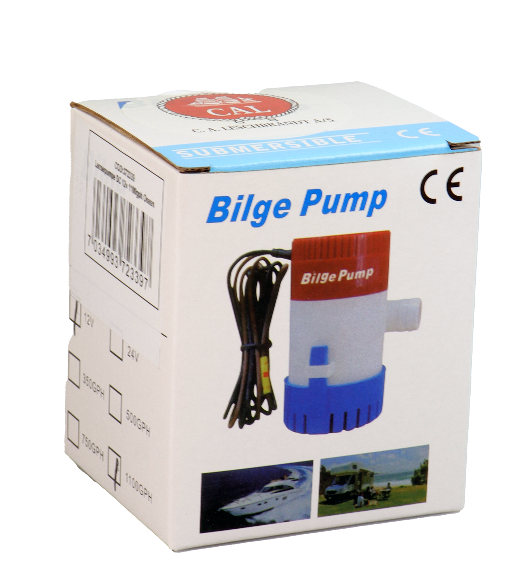 Osean Lensepumpe - 12V - 1100 gph - 4200 l/t