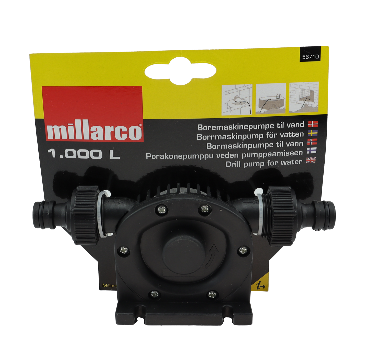 Drillpumpe for vann - 1000 liter / time
