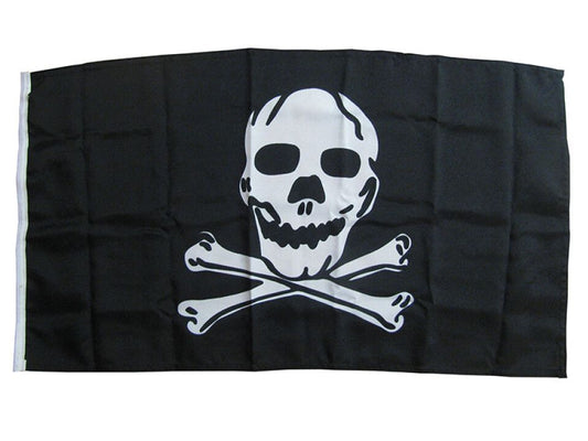 Piratflagg - Jolly Roger - 40x45 cm - Polyester med Flaggline