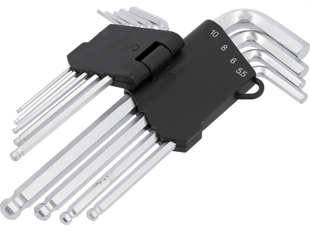 Vorel Umbrakosett - 9 deler - 2-10mm - CrV Stål Ball-Ende - Praktisk Holder