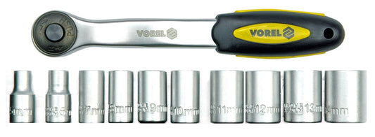 Vorel Pipesett 1/4'' - 11 deler - 5-14 mm