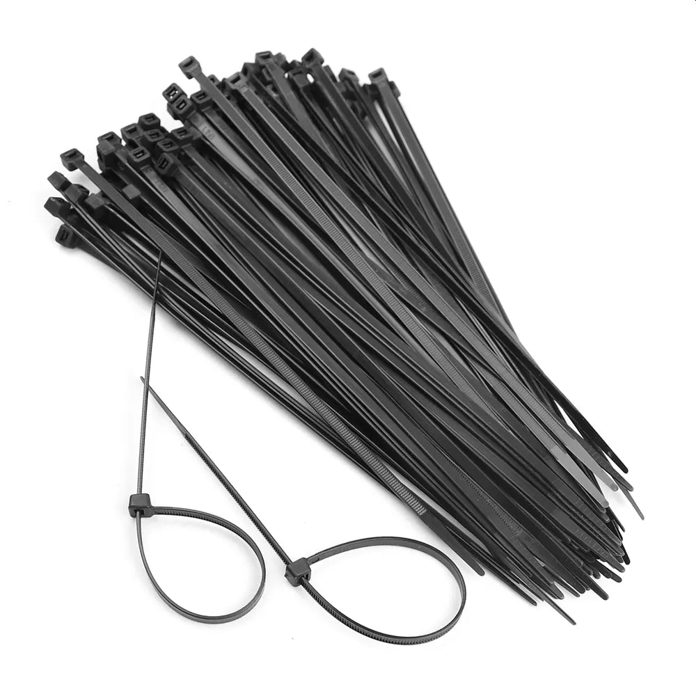 Kabelstrips Sort – 100 stk – 4,8x250 mm – UV- og Oljebestandig