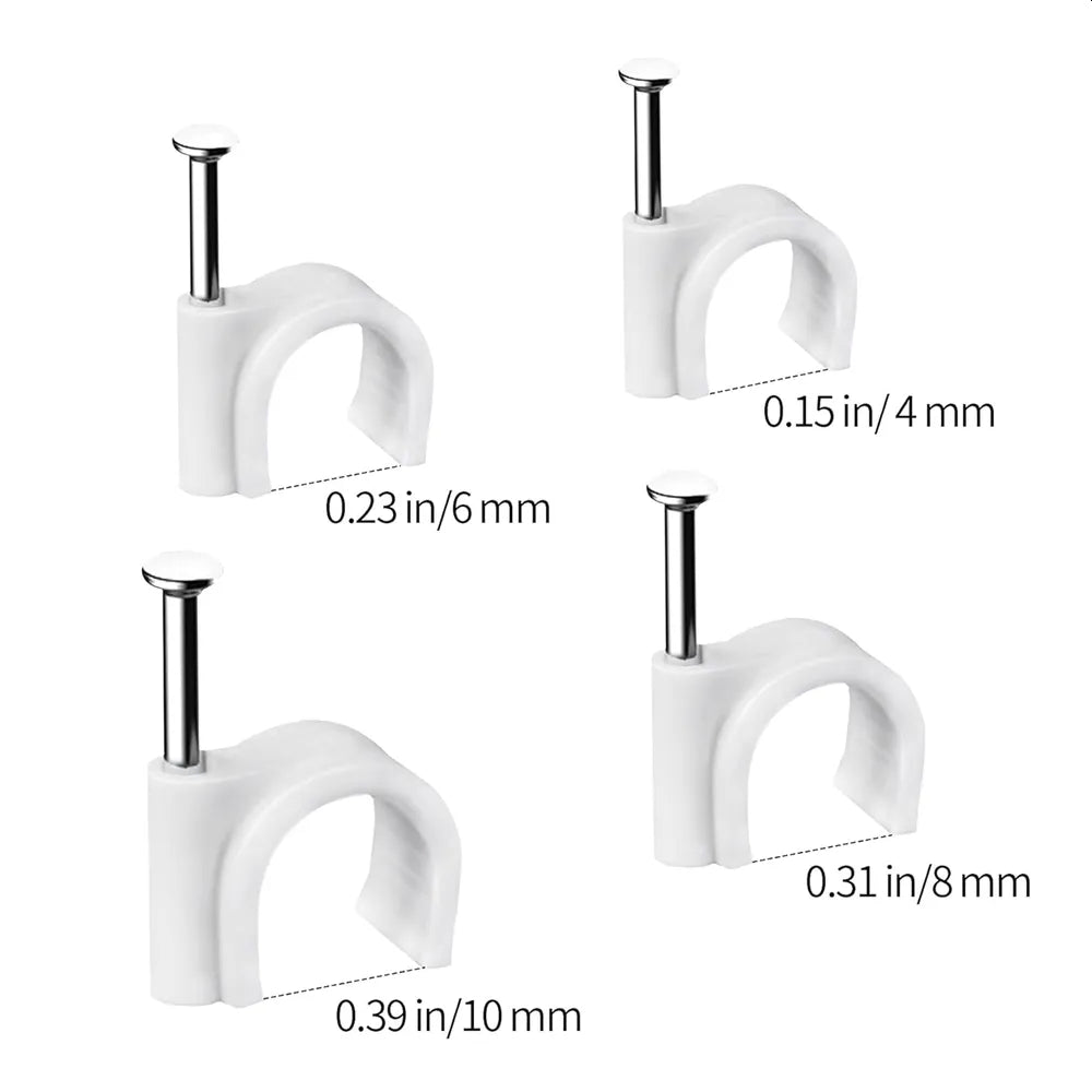 Kabelklammer Assortert - 390 deler - 4-12mm - Sort og Kvit