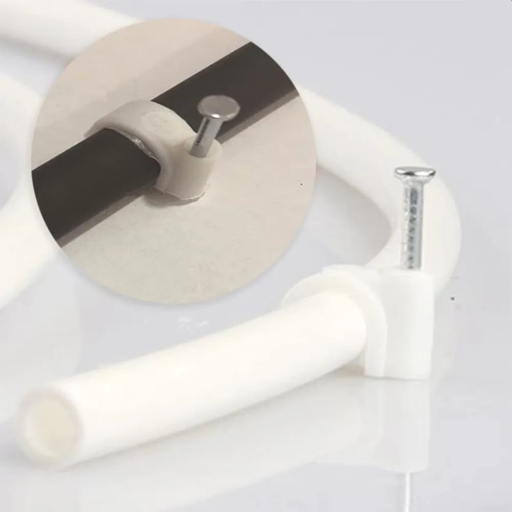 Kabelklammer Assortert - 390 deler - 4-12mm - Sort og Kvit