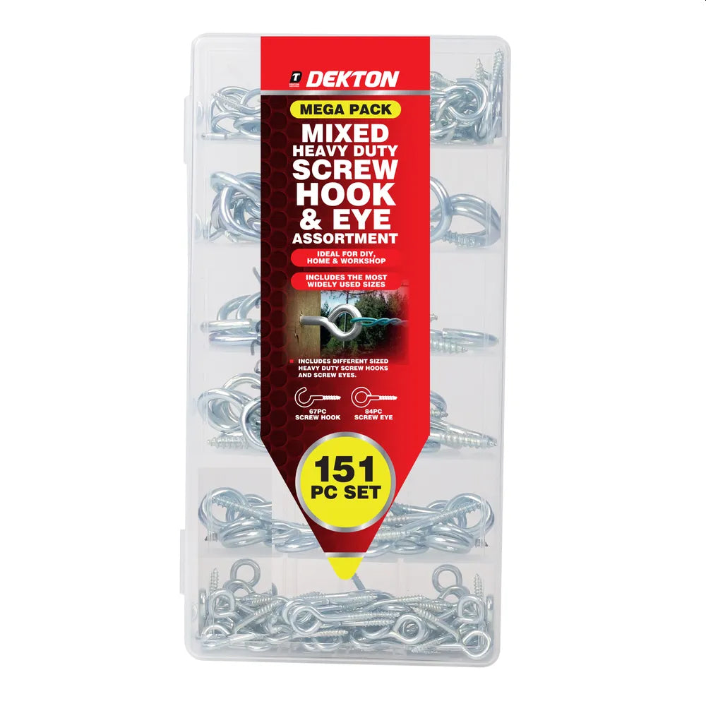 Øyeskrue assortement 151 deler - Åpne og lukkede - Forsinket stål