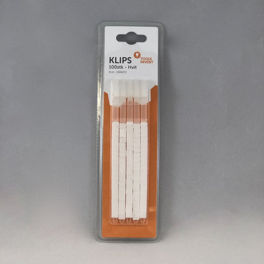 Toolsinvent Strips Klips - 100stk Refill - Hvit - 12m - Reserveklips til Smart Strips