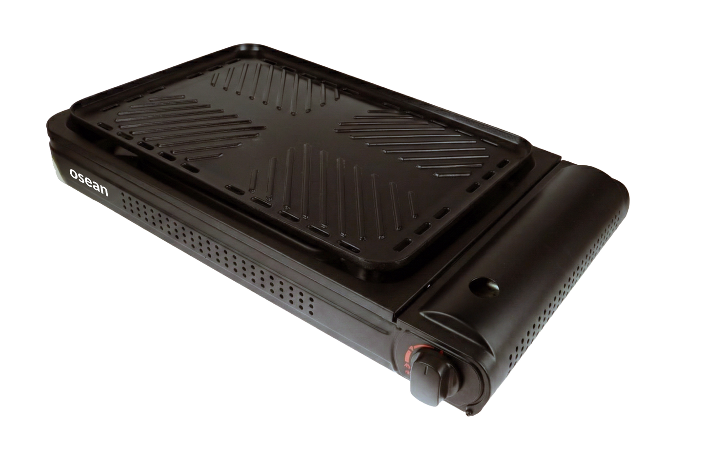 Osean Gassgrill - 2200W - Grillplate - Piezotenner - med Koffert