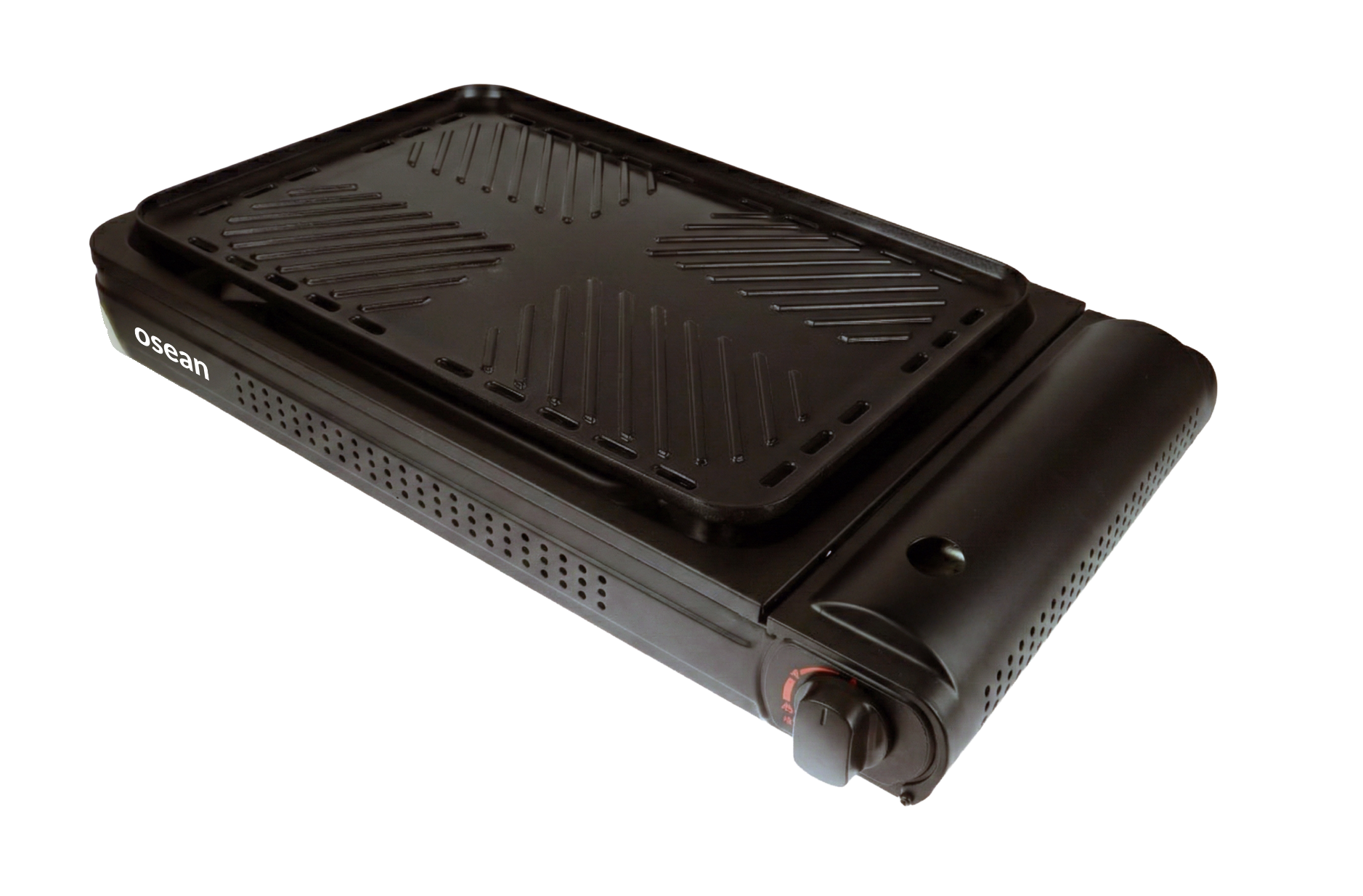 Osean Gassgrill - 2200W - Grillplate - Piezotenner - med Koffert