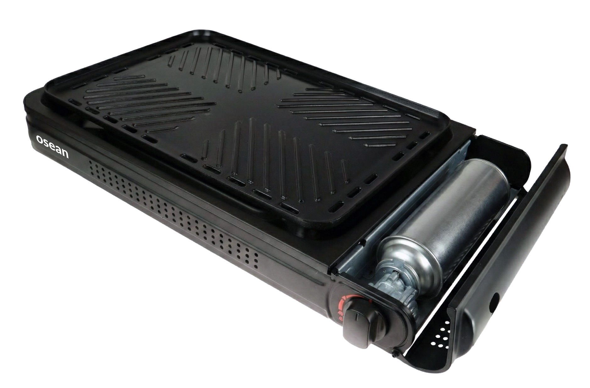 Osean Gassgrill - 2200W - Grillplate - Piezotenner - med Koffert