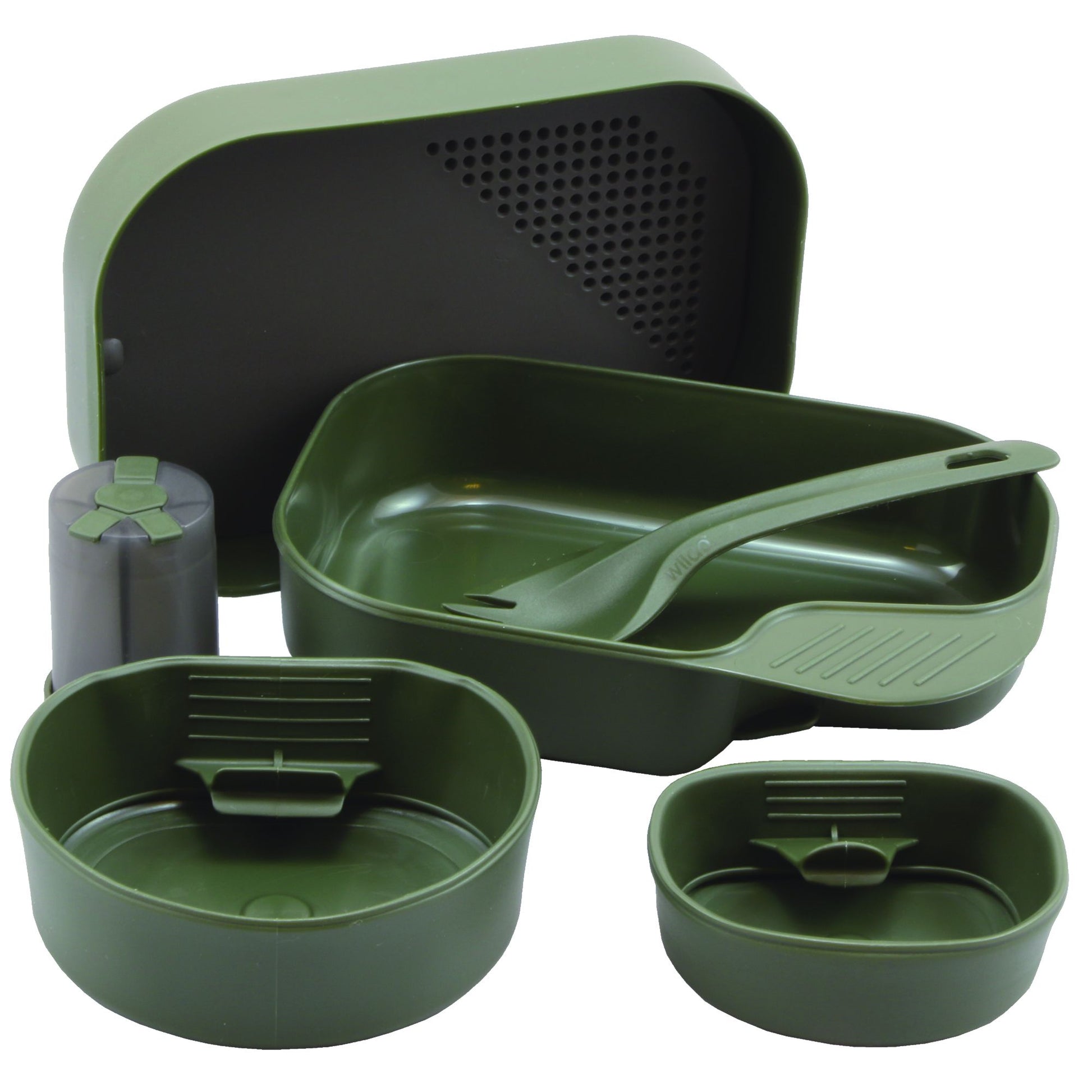Wildo Matboks Komplett - Tallerken, Kopper og Bestikk - BPA-fri - 265g Marine blå