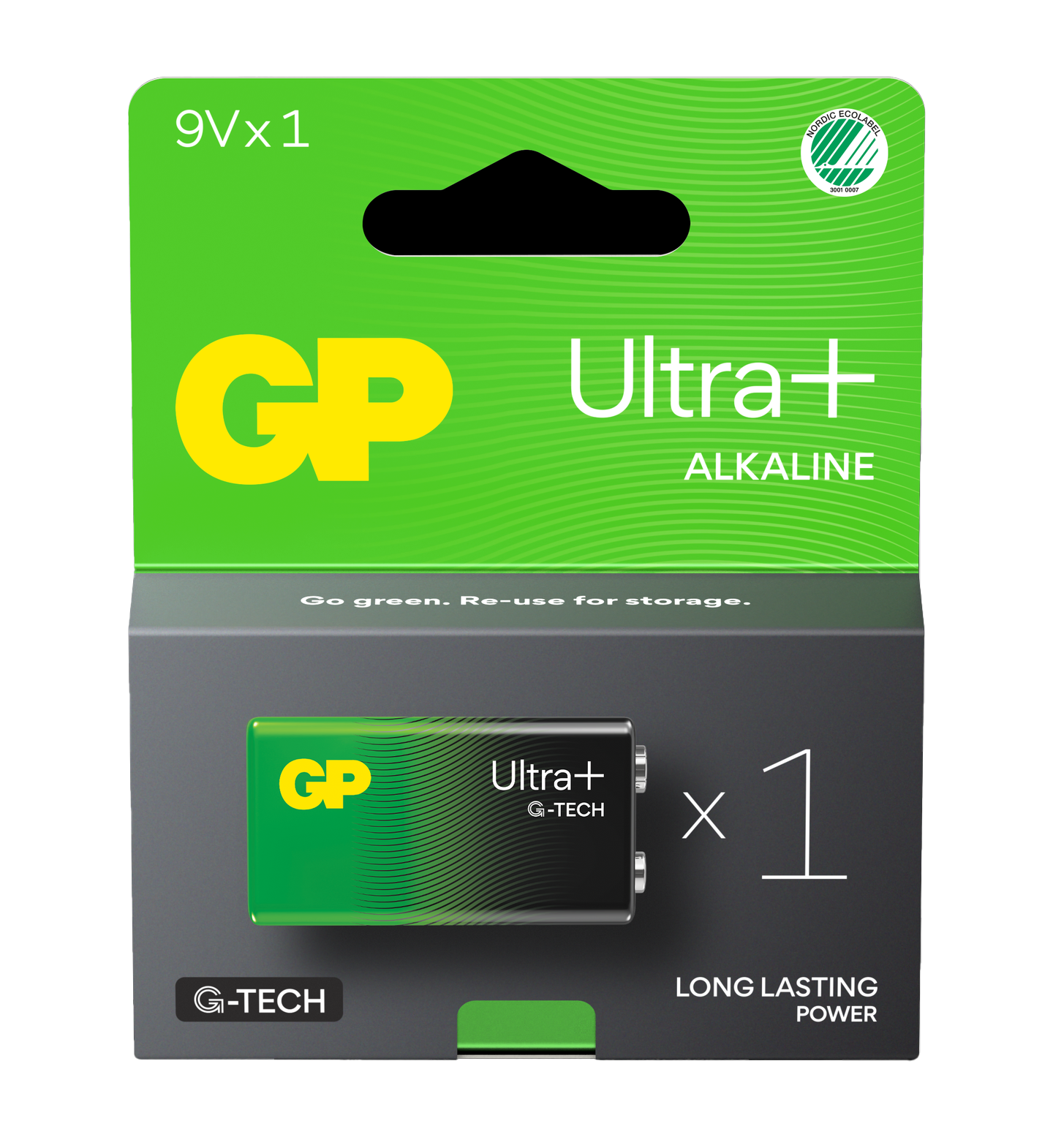 GP Ultra+ Alkalisk 9V-batteri - LR22/1604 - 9V