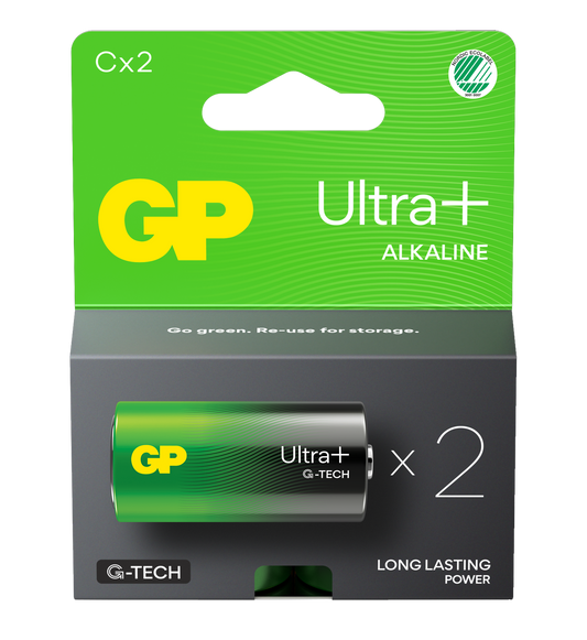 GP Ultra+ Alkalisk batteri C - 2pk - LR14 - 1,5V