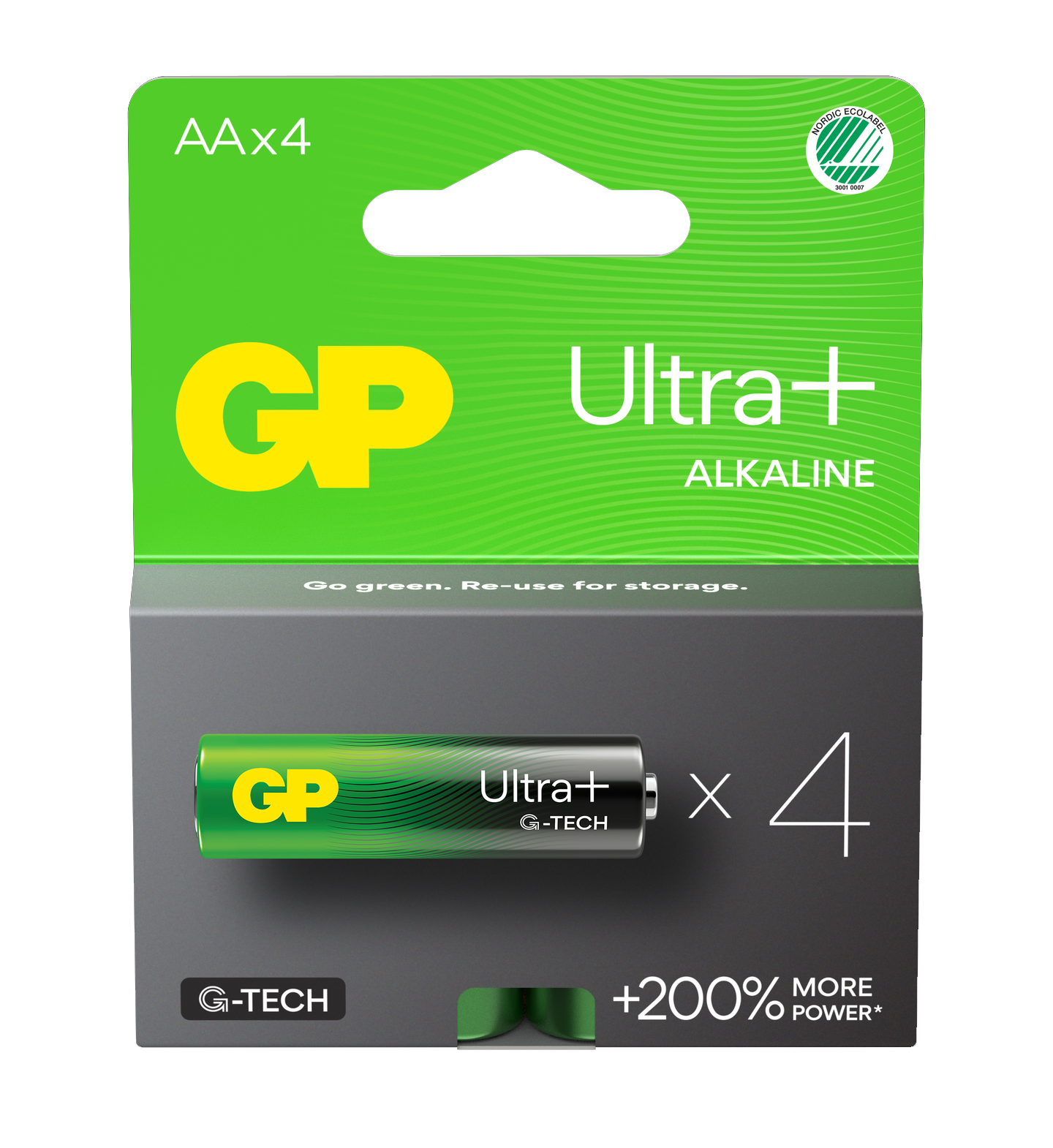 GP Ultra+ Alkalisk AA-batteri - 4pk - LR06 - 1,5V