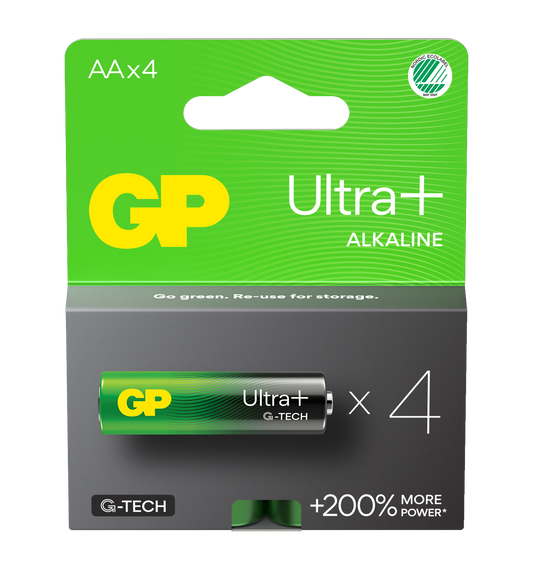 GP Ultra+ Alkalisk AA-batteri - 4pk - LR06 - 1,5V