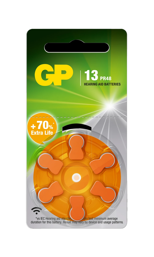GP Batteri Høreapparat - ZA13/PR48 - Sink - 6pk