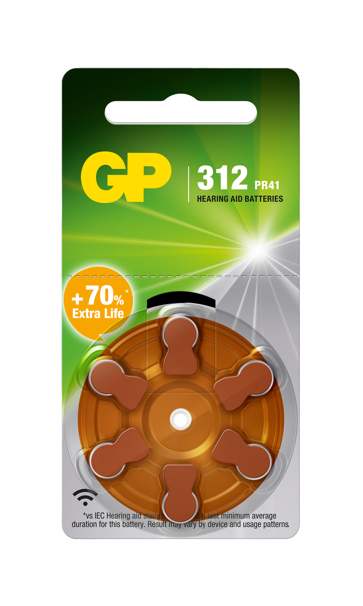 GP Batteri Høreapparat - ZA312/PR41 - Sink - 6pk
