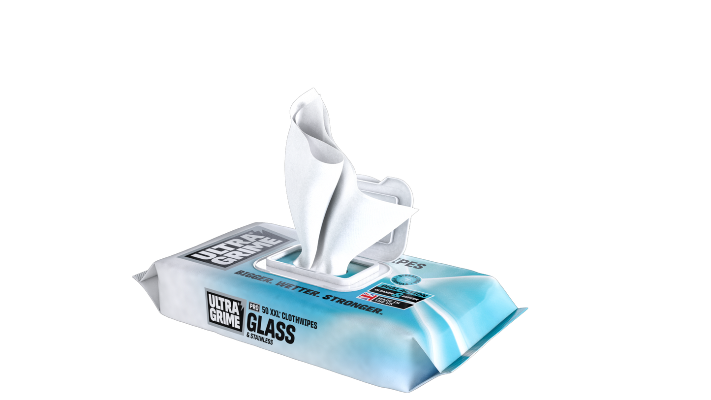 UltraGrime PRO Glass&Stainless - 50stk - Rengjøringskluter wipes