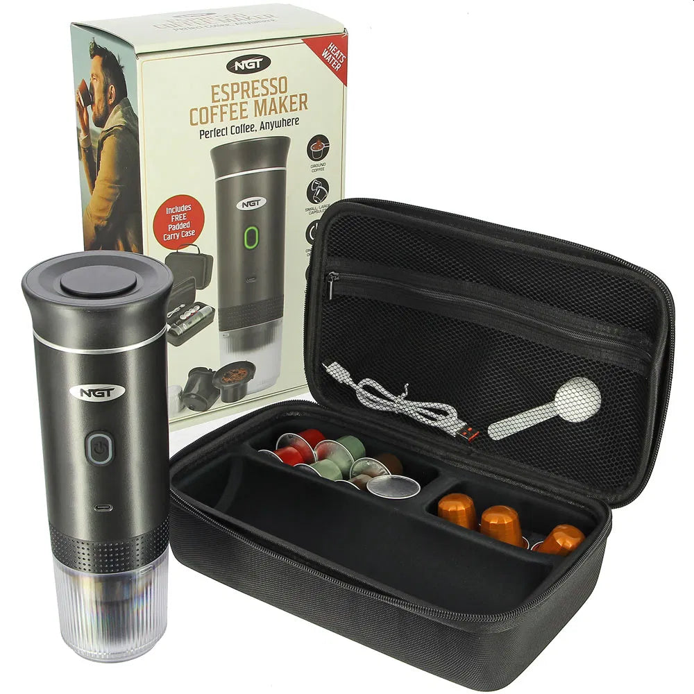 NGT Portable Espresso Kaffebrygger - Oppladbar - Kapsel og Filterkaffe - 20 Bar