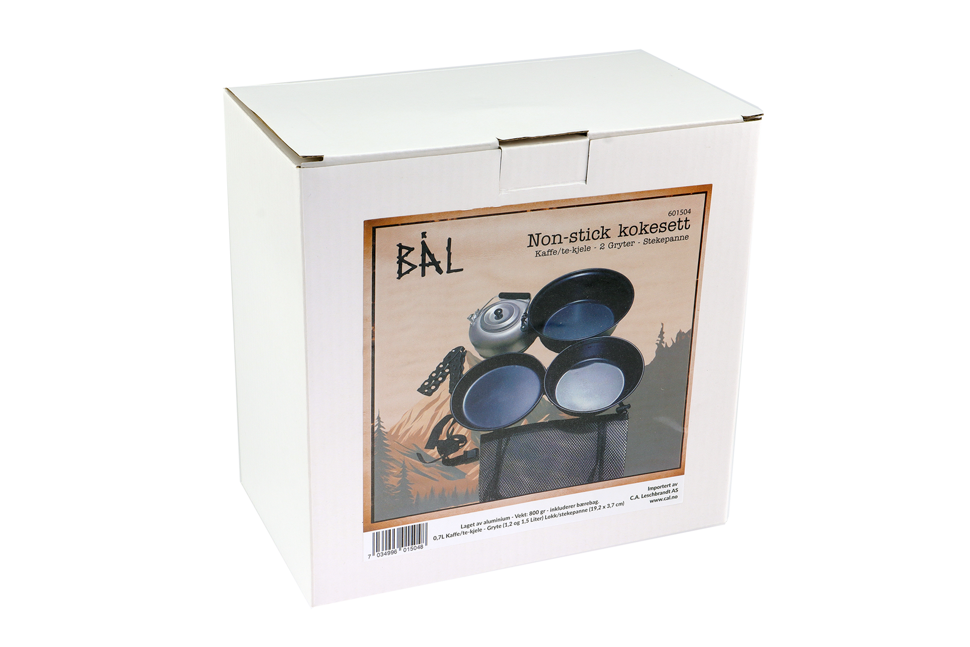 BÅL Non-stick Kokesett i Aluminium – 4 deler for Tur og Camping