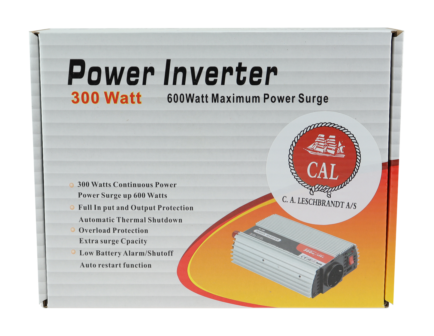 CAL Inverter med USB - 12V DC til 220V AC - 300W
