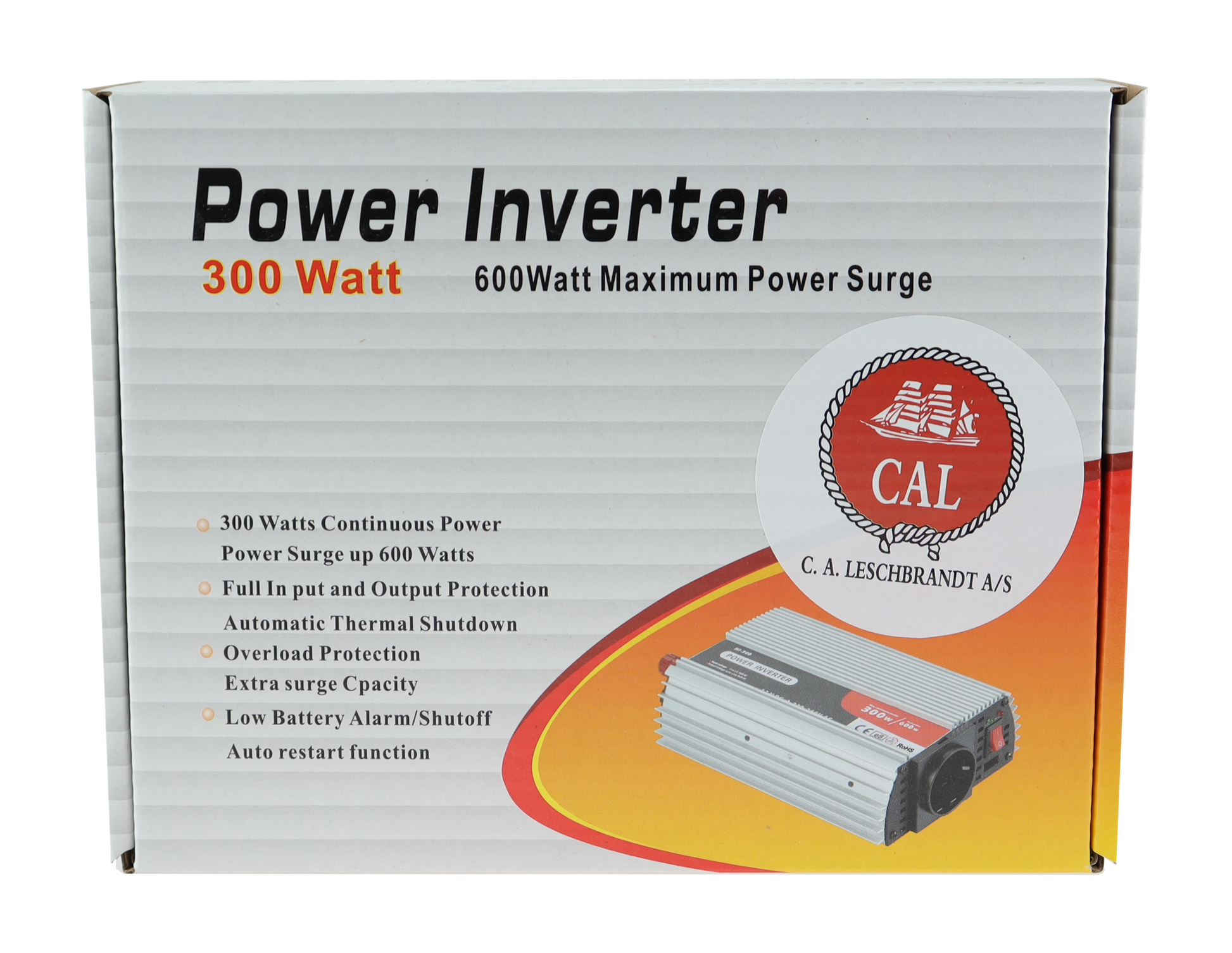 CAL Inverter med USB - 12V DC til 220V AC - 300W