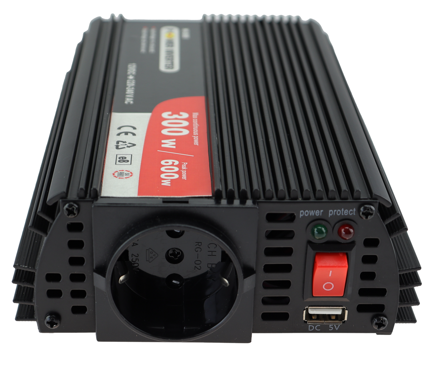 CAL Inverter med USB - 12V DC til 220V AC - 300W