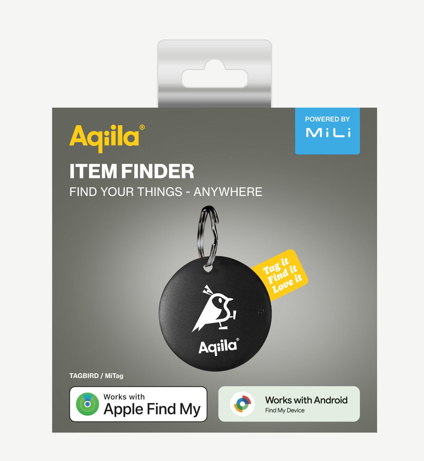 Aqiila Tagbird Sporingsbrikke – Nøkkelring, Apple og Android, IPX67