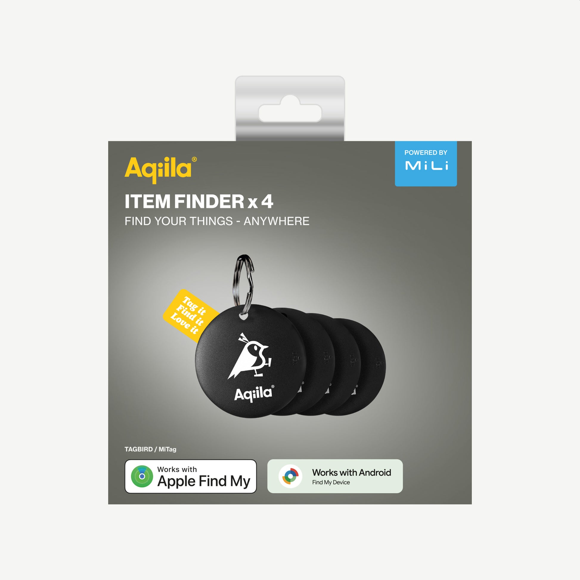 Aqiila Tagbird Sporingsbrikke 4-pk – Apple og Android, IPX67