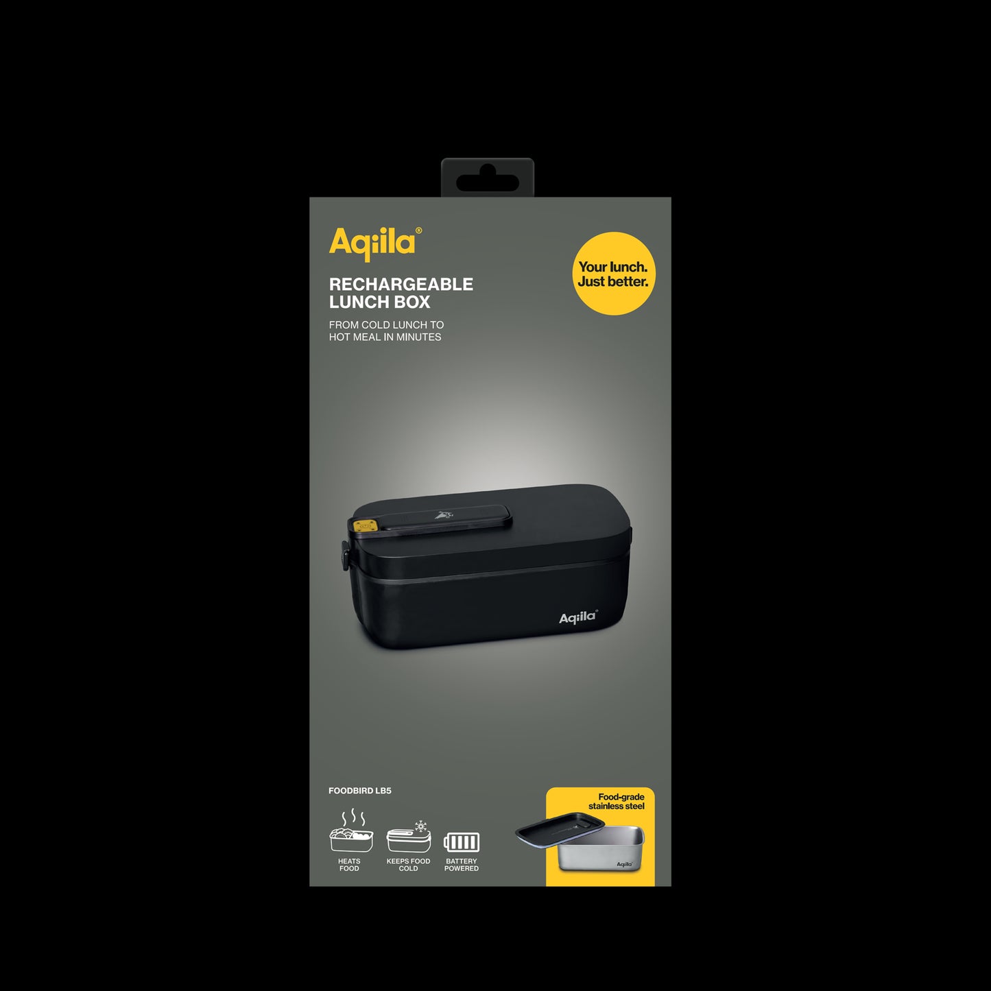 Aqiila Foodbird LB5 - Oppladbar Matboks med Varme - 60W - 5000mAh - 1L