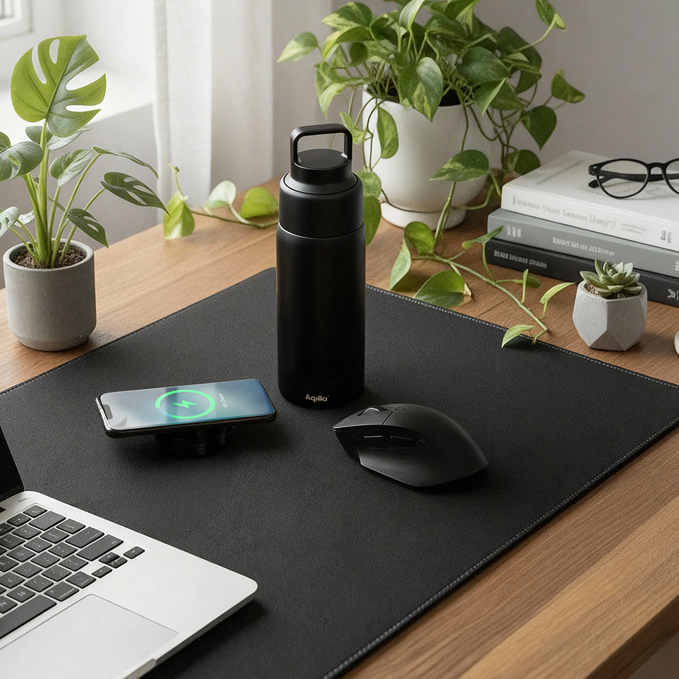 Aqiila Powerbottle BO5 - Drikkeflaske + Termos + Powerbank 5000mAh - 0,6L