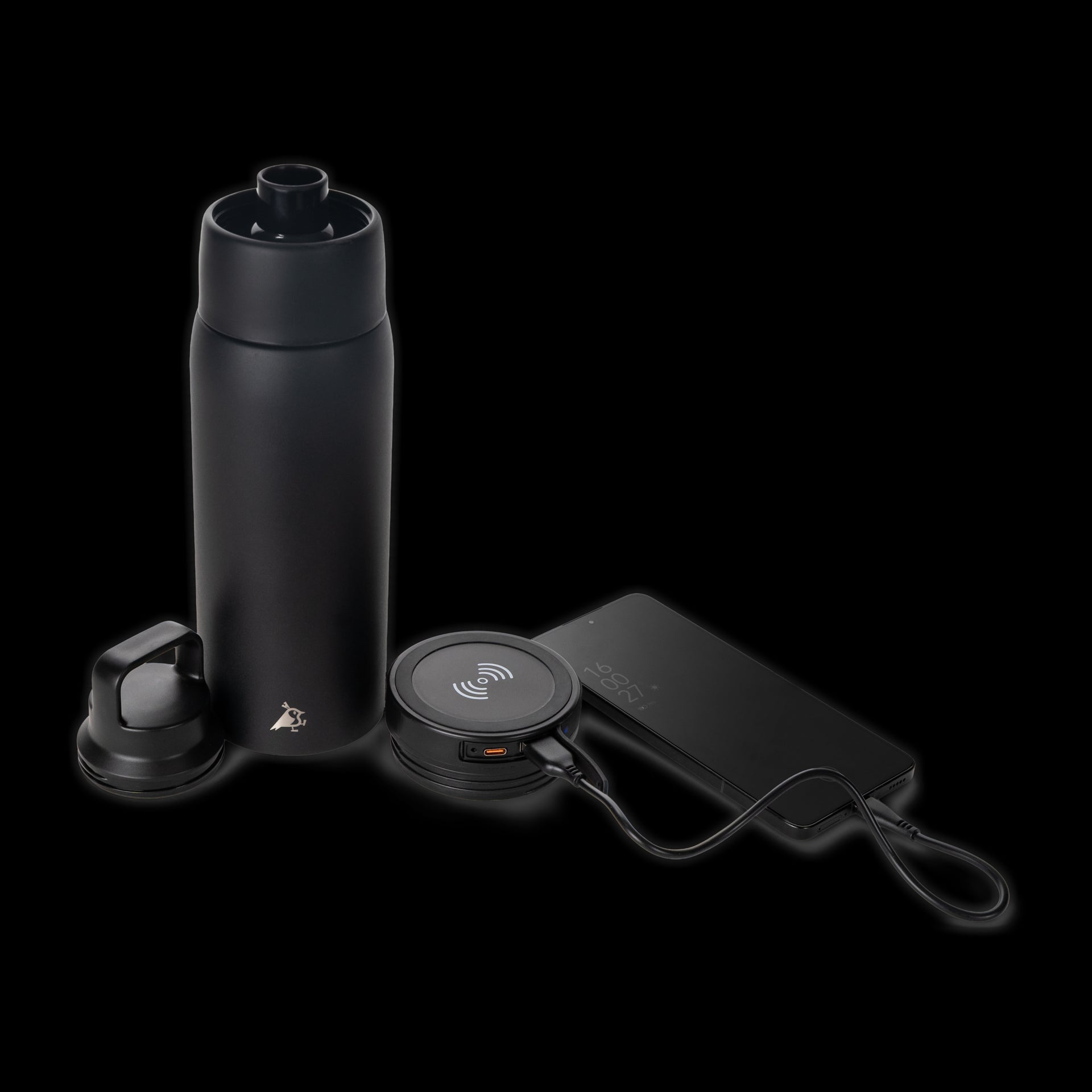 Aqiila Powerbottle BO5 - Drikkeflaske + Termos + Powerbank 5000mAh - 0,6L