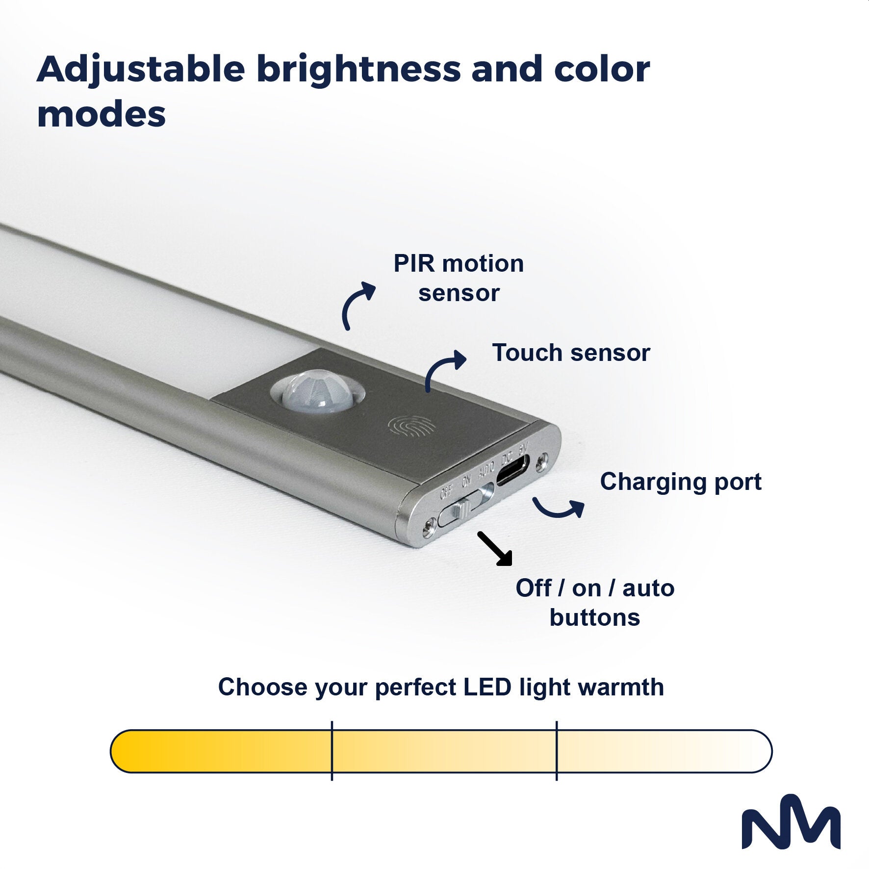 Sunmatic Sensorlampe LED 40 cm – 1-pk – Oppladbar – USB-C