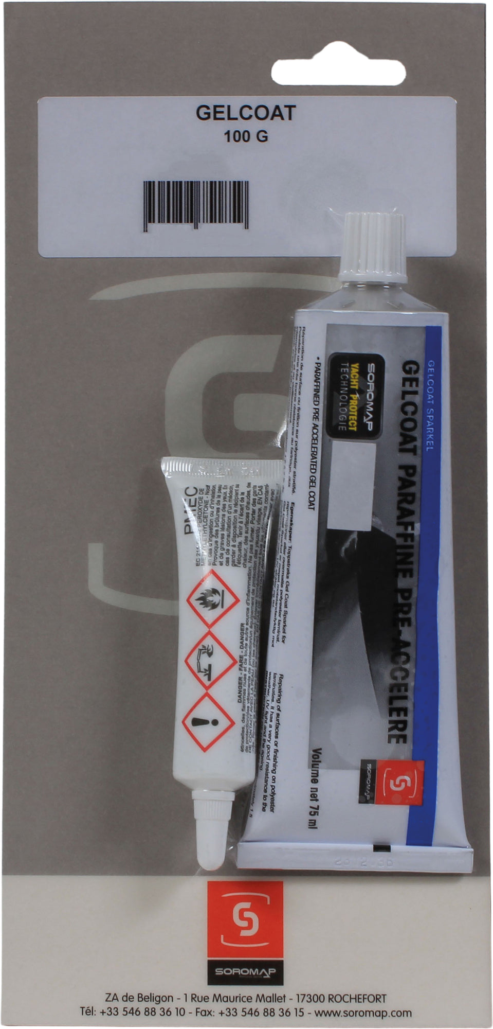 Soromap Gelcoat sparkel 100gr tube - 8096 Hvit
