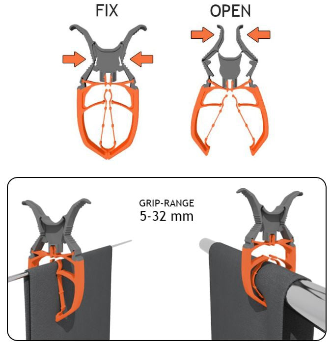FixClip Klesklype - 6 pk - 5-32mm