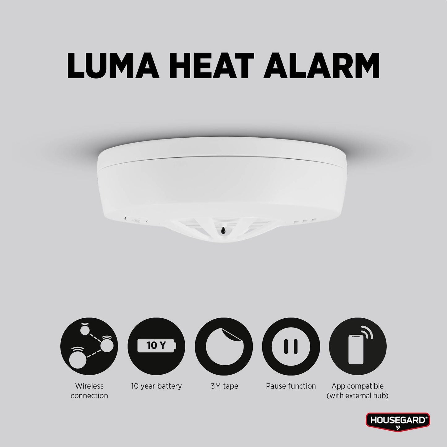 Housegard Luma Varmevarsler – HA450 – WiFi – 10 års batteri
